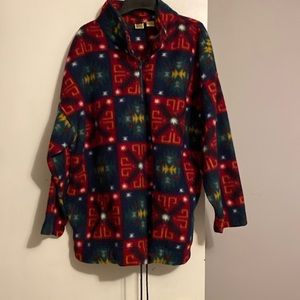 North West Blue Aztec AOP 1/4 Zip Fleece Pullover Jacket